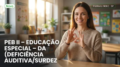 Capa: PEB II – EDUCAÇÃO ESPECIAL – DA (DEFICIÊNCIA AUDITIVA/SURDEZ)