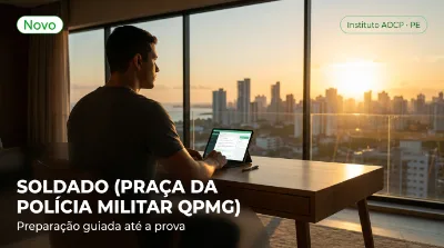 Capa: SOLDADO (PRAÇA DA POLÍCIA MILITAR QPMG)