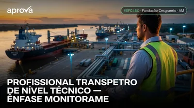 Capa: PROFISSIONAL TRANSPETRO DE NÍVEL TÉCNICO — ÊNFASE MONITORAMENTO LOGÍSTICO