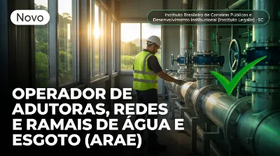 Capa: OPERADOR DE ADUTORAS, REDES E RAMAIS DE ÁGUA E ESGOTO (ARAE)