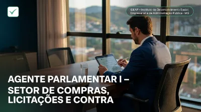 Capa: AGENTE PARLAMENTAR I – SETOR DE COMPRAS, LICITAÇÕES E CONTRATOS