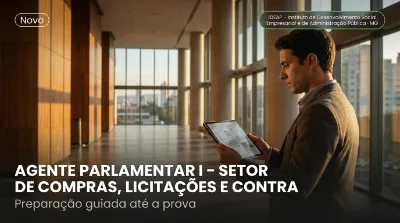 Capa: AGENTE PARLAMENTAR I – SETOR DE COMPRAS, LICITAÇÕES E CONTRATOS
